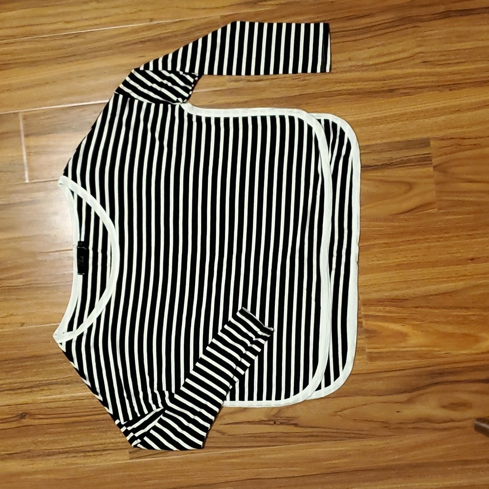 Elodie striped crop top.  Black & white, size S